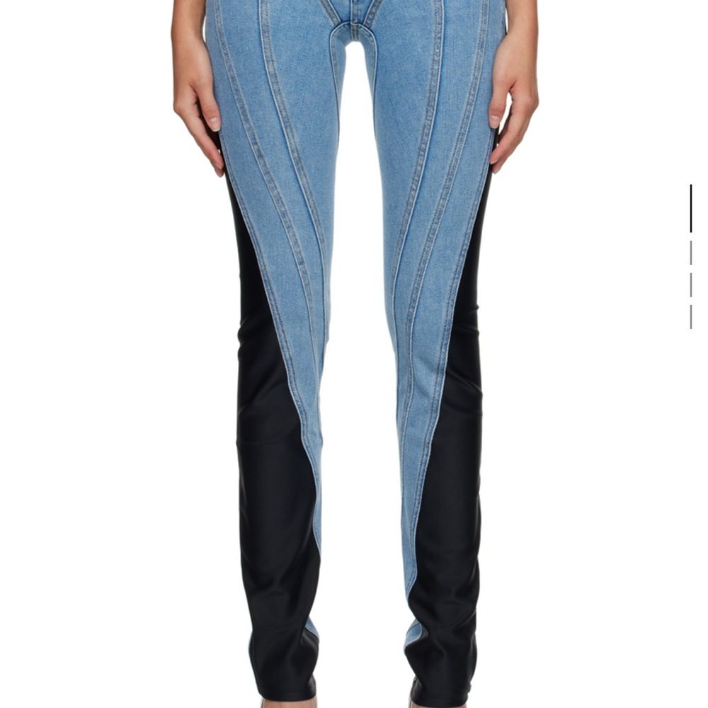 Mugler Blue and Black Skinny Jeans